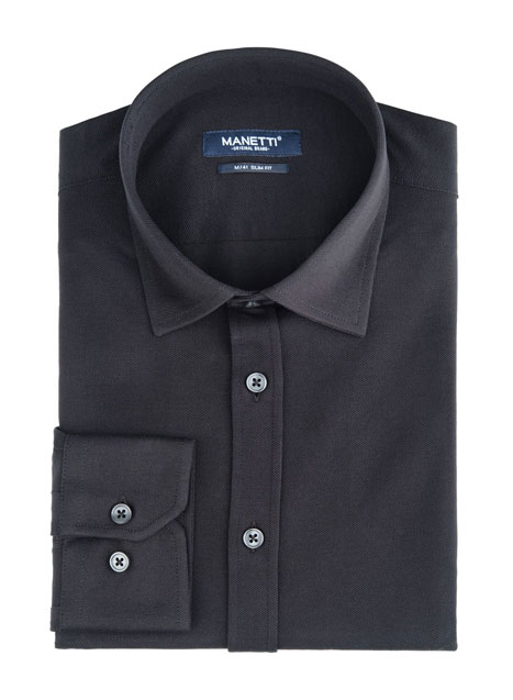 MEN'S MANETTI SHIRT FORMAL  BLACK