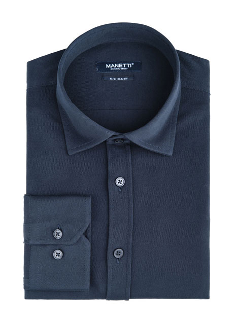 MEN'S MANETTI SHIRT FORMAL  NAVY BLUE