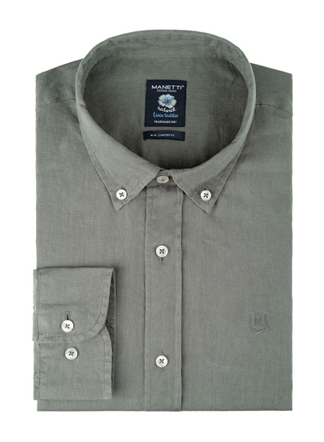 Ανδρικό Πουκάμισο Manetti casual khaki green