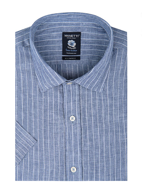 MEN'S ΛΙΝΟ ΠΟΥΚΑΜΙΣΟ MANETTI CASUAL  DARK BLUE