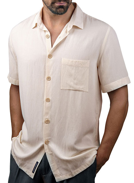 Ανδρικό Πουκάμισο Manetti κοντό μανίκι formal beige