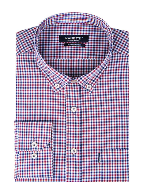 MEN'S MANETTI SHIRT CASUAL  BLUE RED