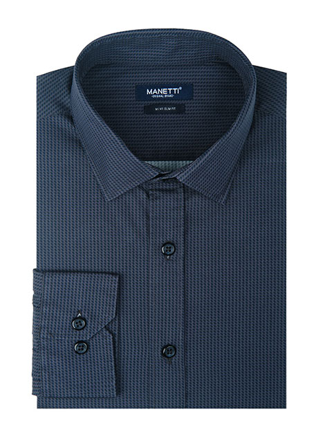 MEN'S MANETTI SHIRT CASUAL  DEEP BLUE BROWN