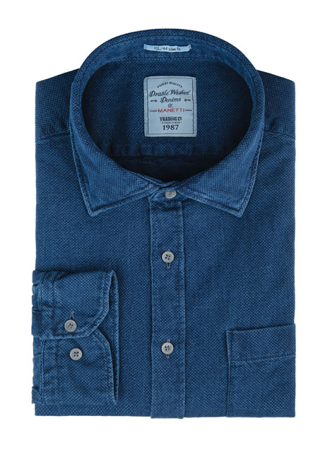 MEN'S MANETTI SHIRT CASUAL  BLUE