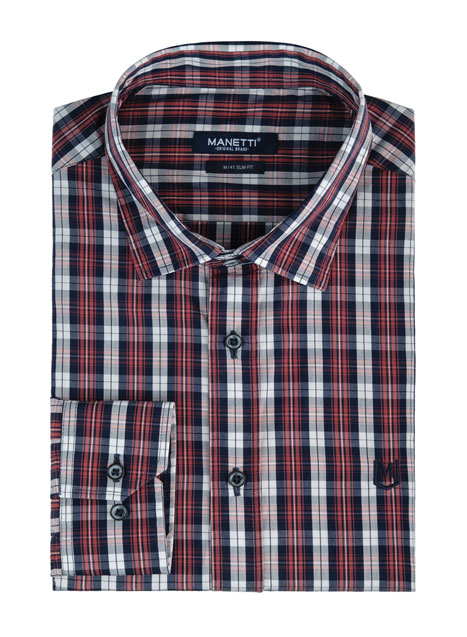 MEN'S MANETTI SHIRT CASUAL  RUST BLUE