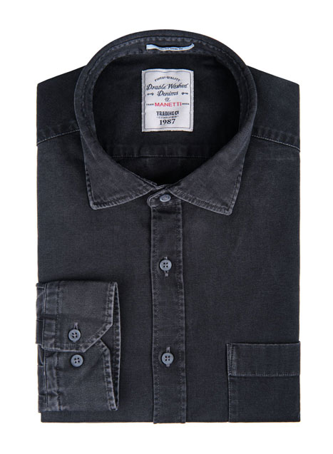 Ανδρικό Πουκάμισο Manetti casual grey brown