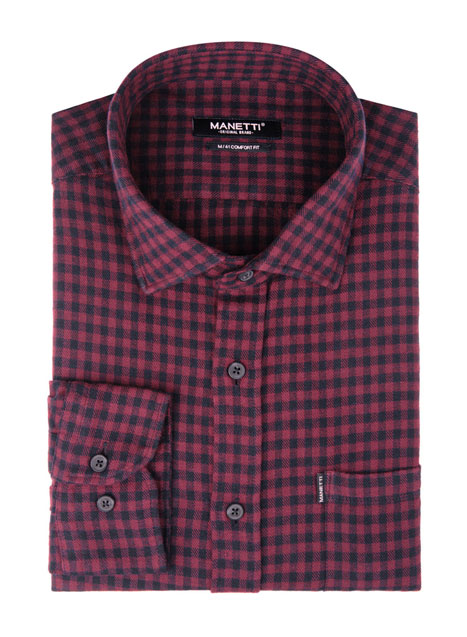 MEN'S MANETTI SHIRT CASUAL  RED-BLACK