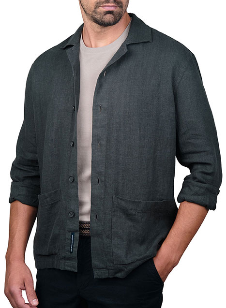 MEN'S OVERSHIRT ΛΙΝΟ MANETTI CASUAL  DARK GREEN