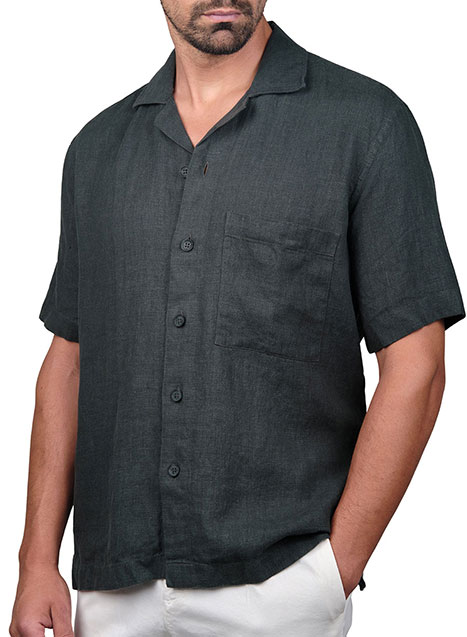 MEN'S OVERSHIRT ΛΙΝΟ ΚΟΝΤΟ MANETTI CASUAL  DARK GREEN
