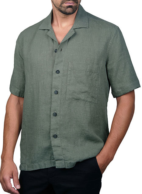 MEN'S OVERSHIRT ΛΙΝΟ ΚΟΝΤΟ MANETTI CASUAL  LIGHT GREEN