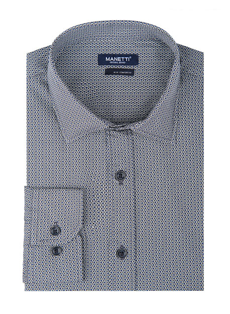MEN'S MANETTI SHIRT CASUAL  BLUE BEIGE