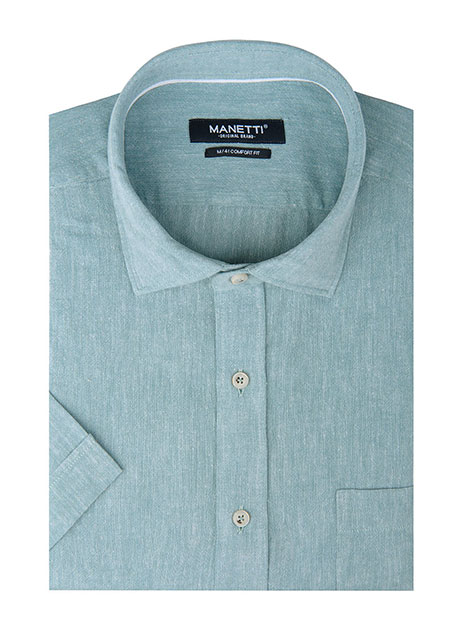 Ανδρικό Πουκάμισο Manetti κοντό μανίκι casual mint