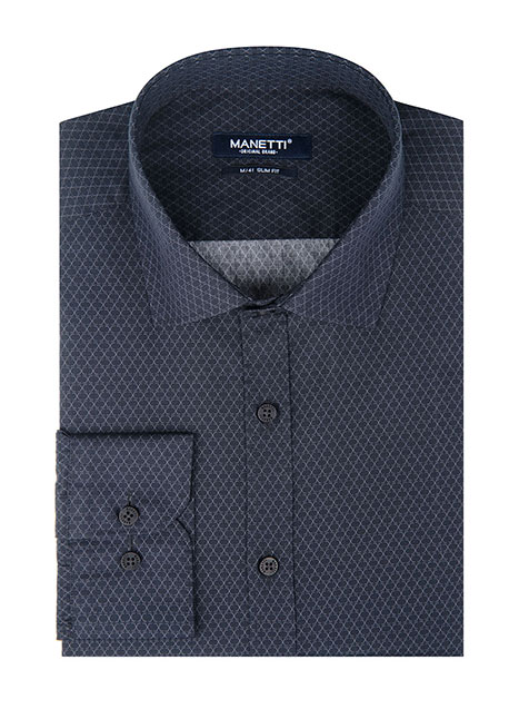 Ανδρικό Πουκάμισο Manetti casual black-grey