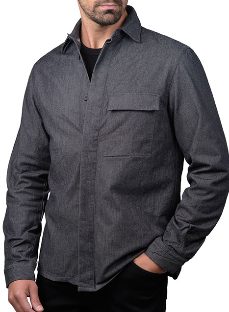 Ανδρικό Overshirt Manetti casual dark grey
