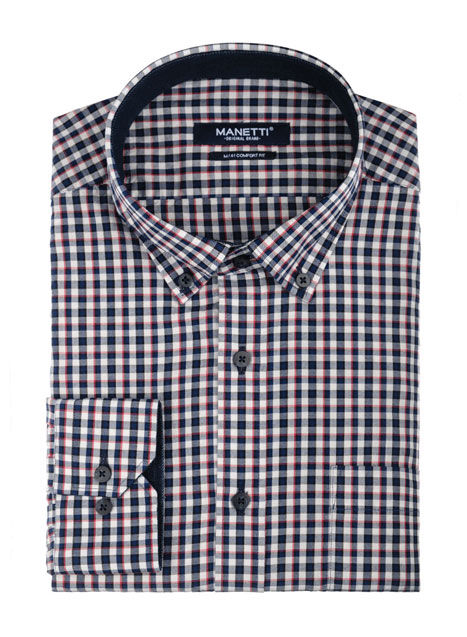 MEN'S MANETTI SHIRT CASUAL  BLUE RED