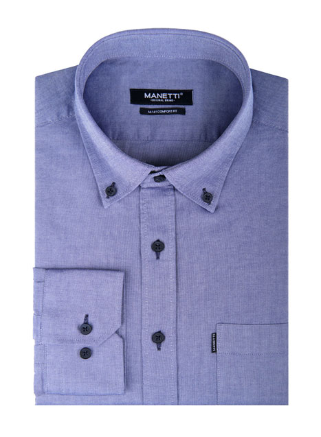 MEN'S MANETTI SHIRT FORMAL  COLLEGE BLUE