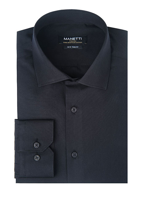 MEN'S MANETTI SHIRT FORMAL  BLACK