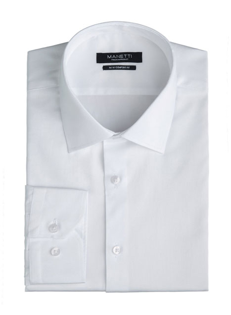 MEN'S MANETTI SHIRT FORMAL  WHITE