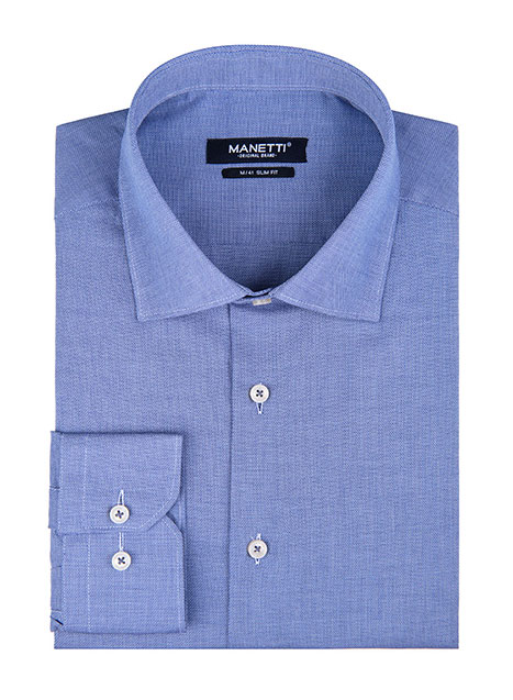 MEN'S MANETTI SHIRT FORMAL  BLUE