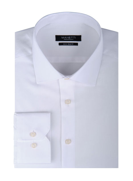 MEN'S MANETTI SHIRT FORMAL  WHITE