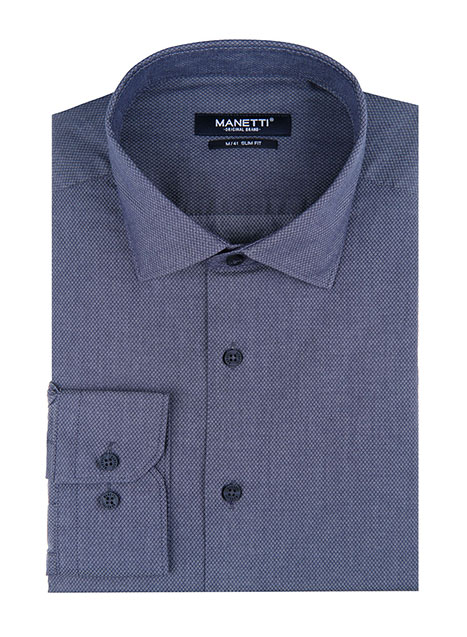 MEN'S MANETTI SHIRT FORMAL  GREY BLUE