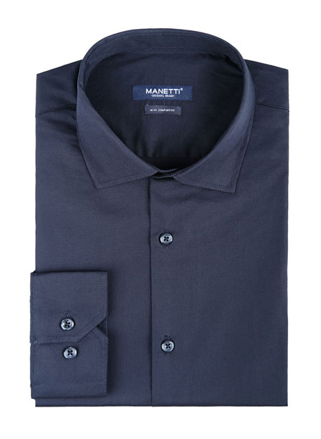 MEN'S MANETTI SHIRT FORMAL  NAVY BLUE