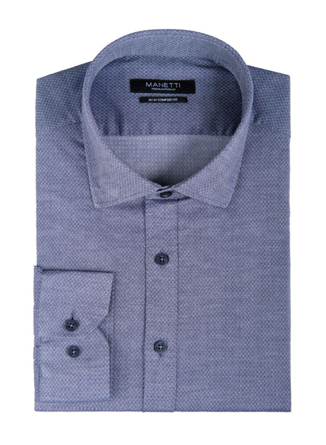 MEN'S MANETTI SHIRT FORMAL  GREY BLUE