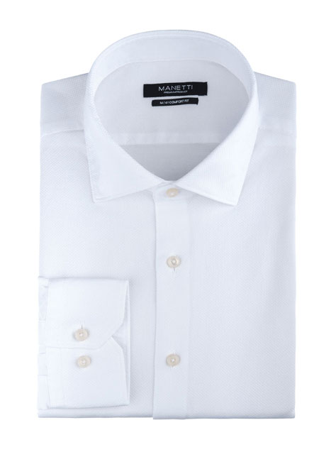 MEN'S MANETTI SHIRT FORMAL  WHITE