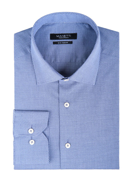 MEN'S MANETTI SHIRT FORMAL  GREY BLUE