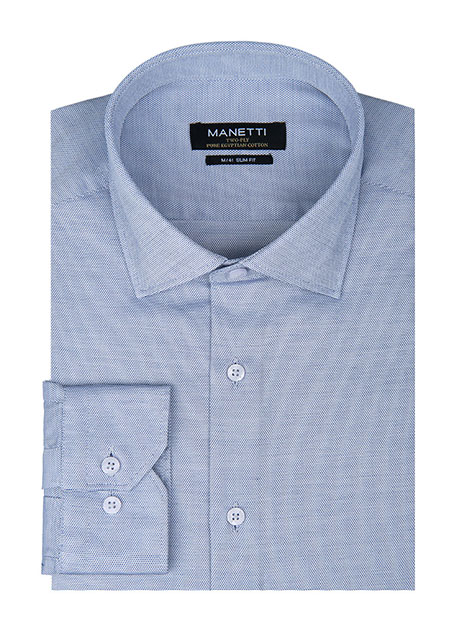 MEN'S MANETTI SHIRT FORMAL  WHITE BLUE