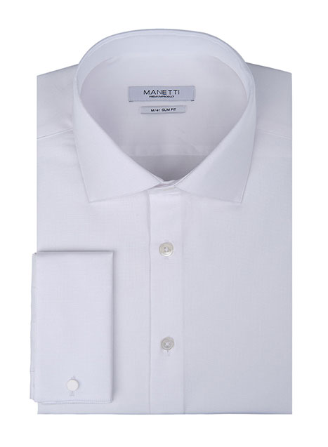 MEN'S MANETTI SHIRT FORMAL  WHITE