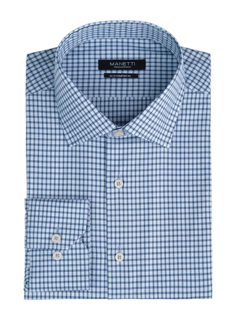 MEN'S MANETTI SHIRT FORMAL  BLUE-LIGHT BLUE