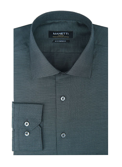 MEN'S MANETTI SHIRT FORMAL  DARK GREEN