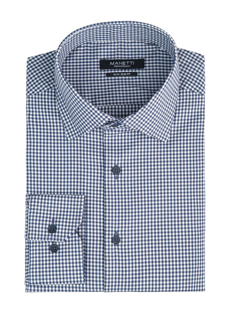 MEN'S MANETTI SHIRT FORMAL  BLUE-WHITE