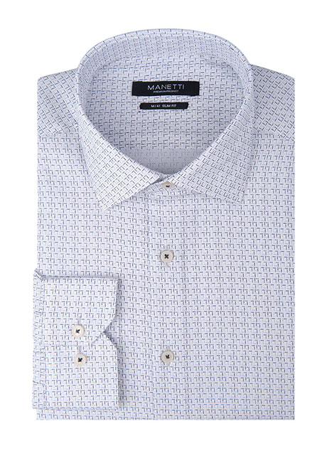 Ανδρικό Πουκάμισο Manetti formal white blue green
