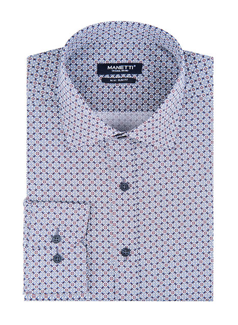 MEN'S ΠΟΥΚΑΜΙΣΟ MANETTI FORMAL  BLUE-GREY-RED