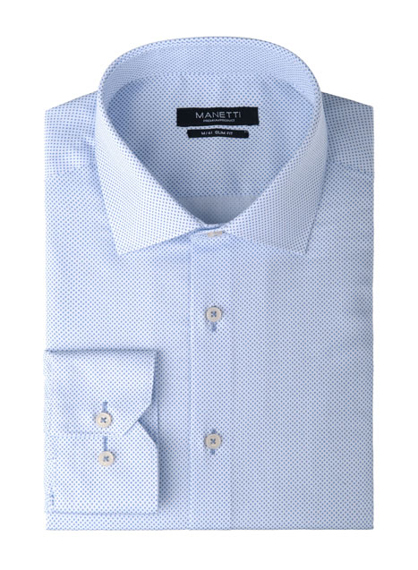 MEN'S MANETTI SHIRT CASUAL  WHITE-BLUE