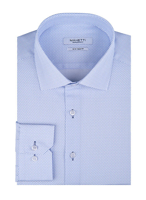 MEN'S MANETTI SHIRT FORMAL  WHITE BLUE