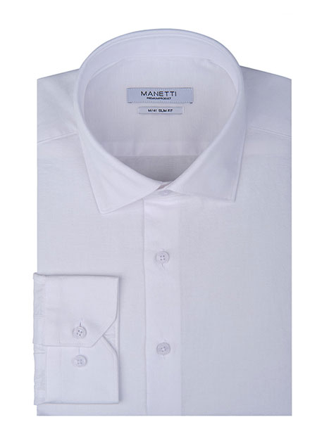 MEN'S MANETTI SHIRT FORMAL  WHITE