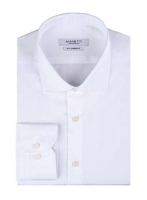 MEN'S MANETTI SHIRT FORMAL  WHITE