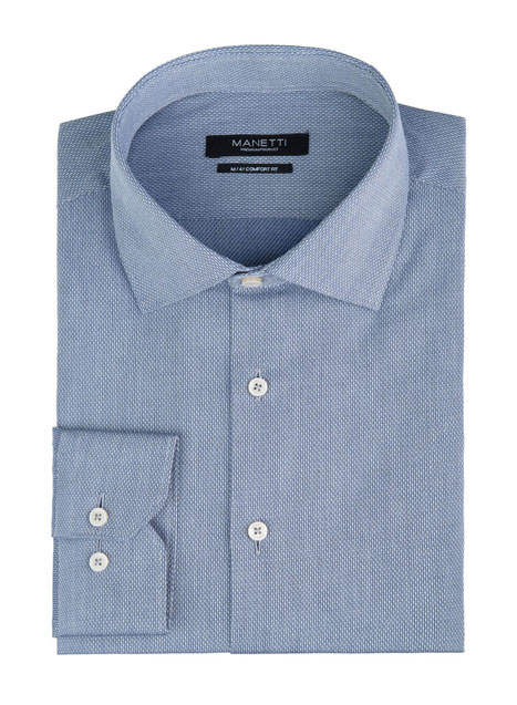 MEN'S MANETTI SHIRT FORMAL  GREY-LIGHT BLUE