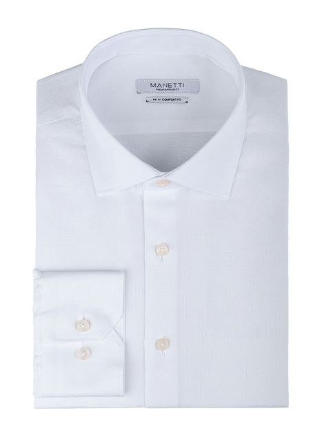 MEN'S MANETTI SHIRT FORMAL  WHITE