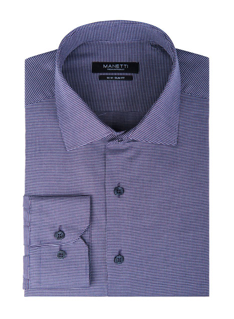 MEN'S MANETTI SHIRT FORMAL  BORDEAUX BLUE