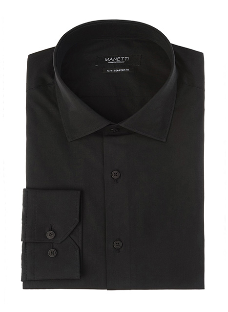 MEN'S MANETTI SHIRT FORMAL  BLACK