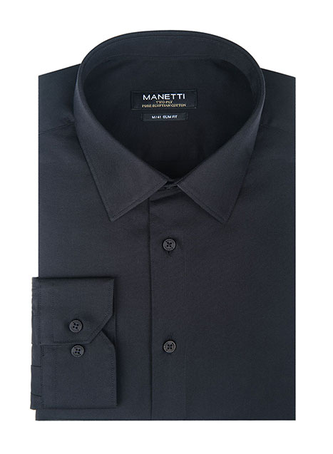 MEN'S MANETTI SHIRT FORMAL  BLACK