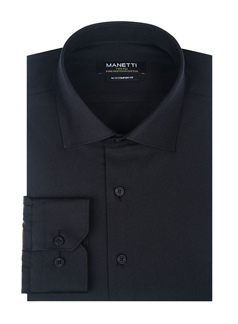 MEN'S MANETTI SHIRT FORMAL  BLACK