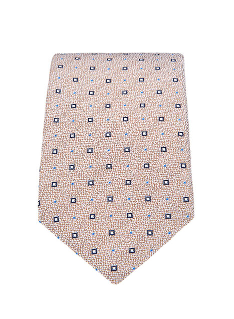 MEN'S MANETTI TIE FORMAL  BEIGE BLUE