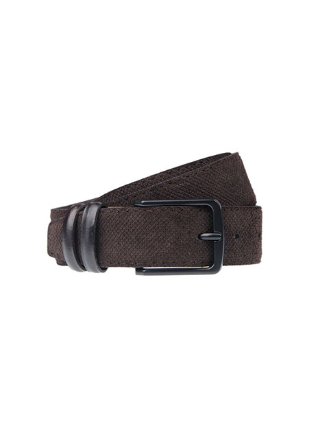 MEN'S ΖΩΝΗ ΜΑΝΕΤΤΙ SUEDE PRINT CASUAL  BROWN