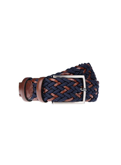 MEN'S MANETTI KNITTED BELT CASUAL  BLUE-BROWN
