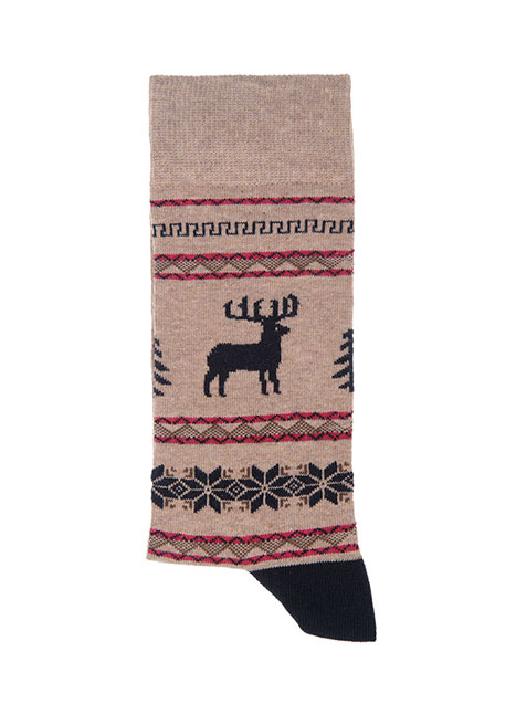 MEN'S MANETTI SOCKS CASUAL  BEIGE BLUE